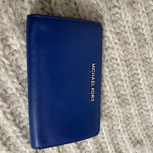 Michael Kors blue bifold wallet